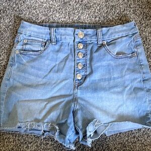 American Eagle Blue Jean Shorts Distressed High-Waisted